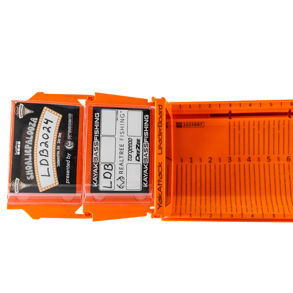 LEADERBOARD - 28" MEASURING BOARD WITH BUILT-IN IDENTIFIER HOLDERS AND CULL TABS, ORANGE