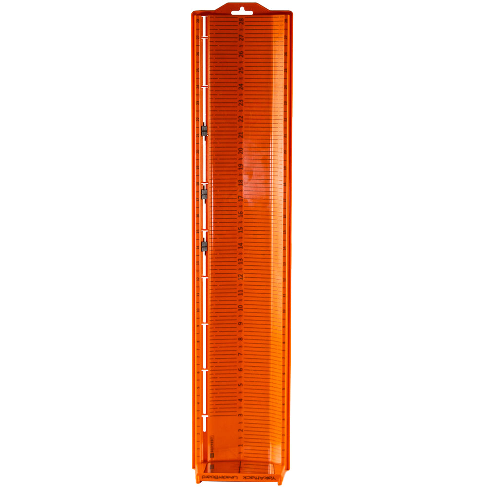 LEADERBOARD - 28" MEASURING BOARD WITH BUILT-IN IDENTIFIER HOLDERS AND CULL TABS, ORANGE