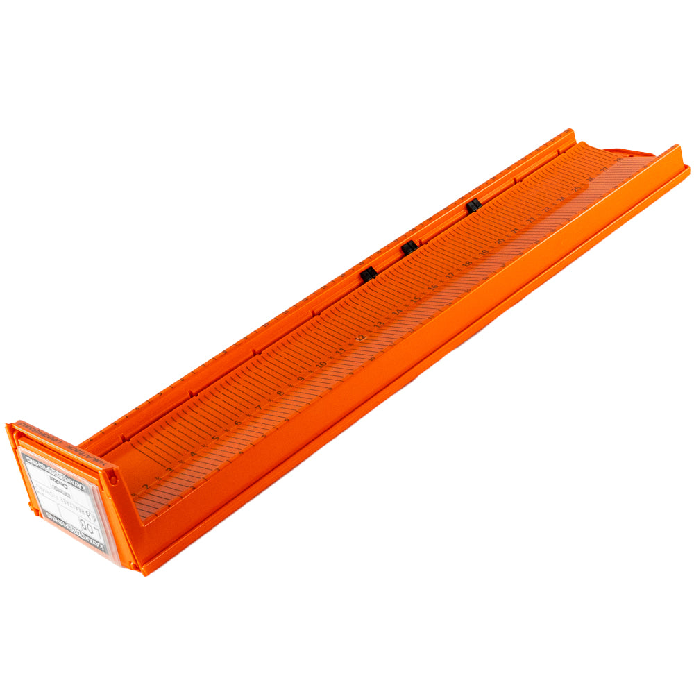LEADERBOARD - 28" MEASURING BOARD WITH BUILT-IN IDENTIFIER HOLDERS AND CULL TABS, ORANGE